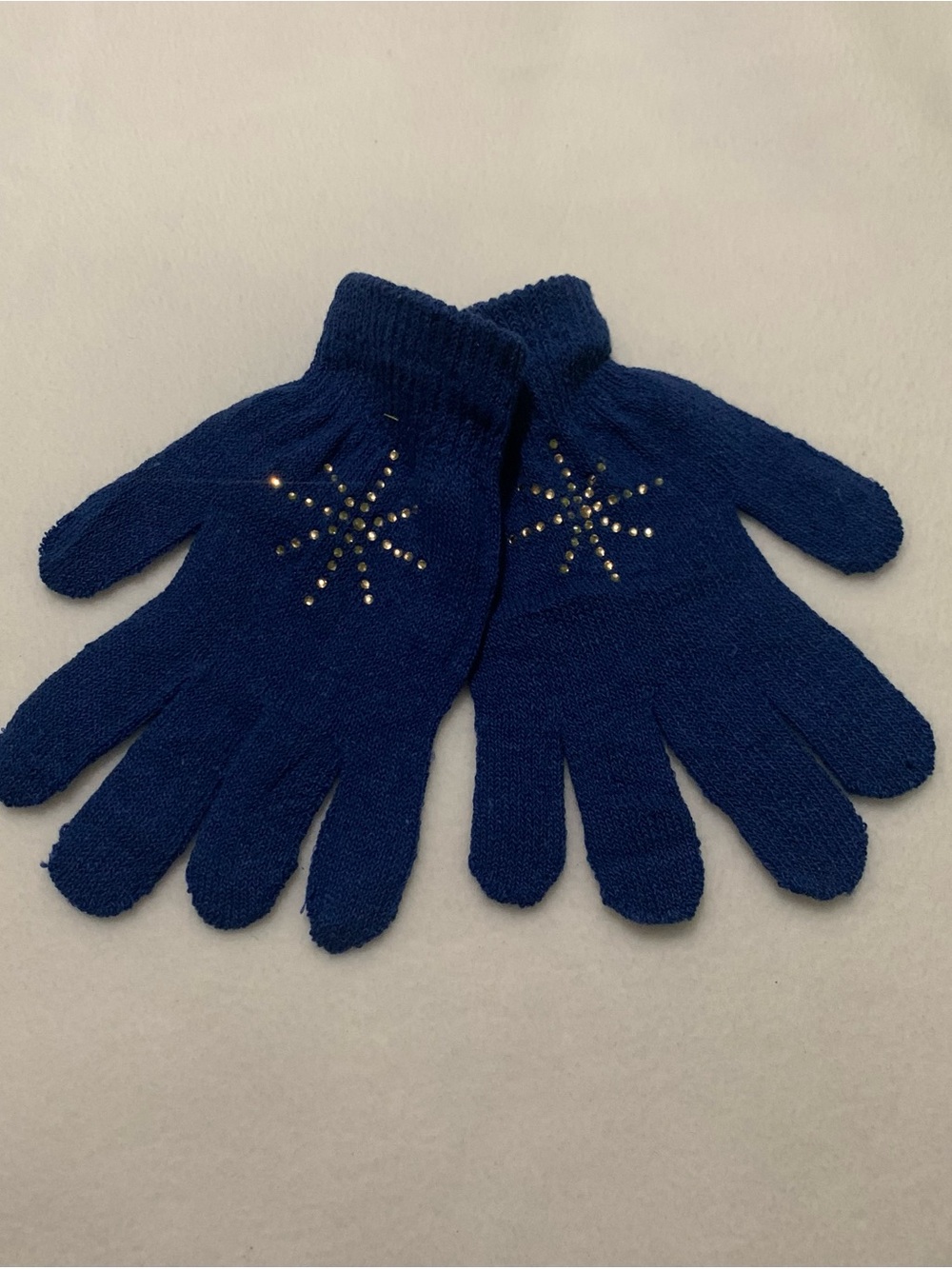 Adult Blue Rhinestone Gloves!